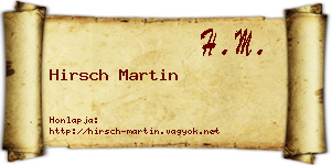Hirsch Martin névjegykártya